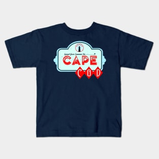 Spend Your Summer In Cape Cod Vintage Travel Billboard Kids T-Shirt